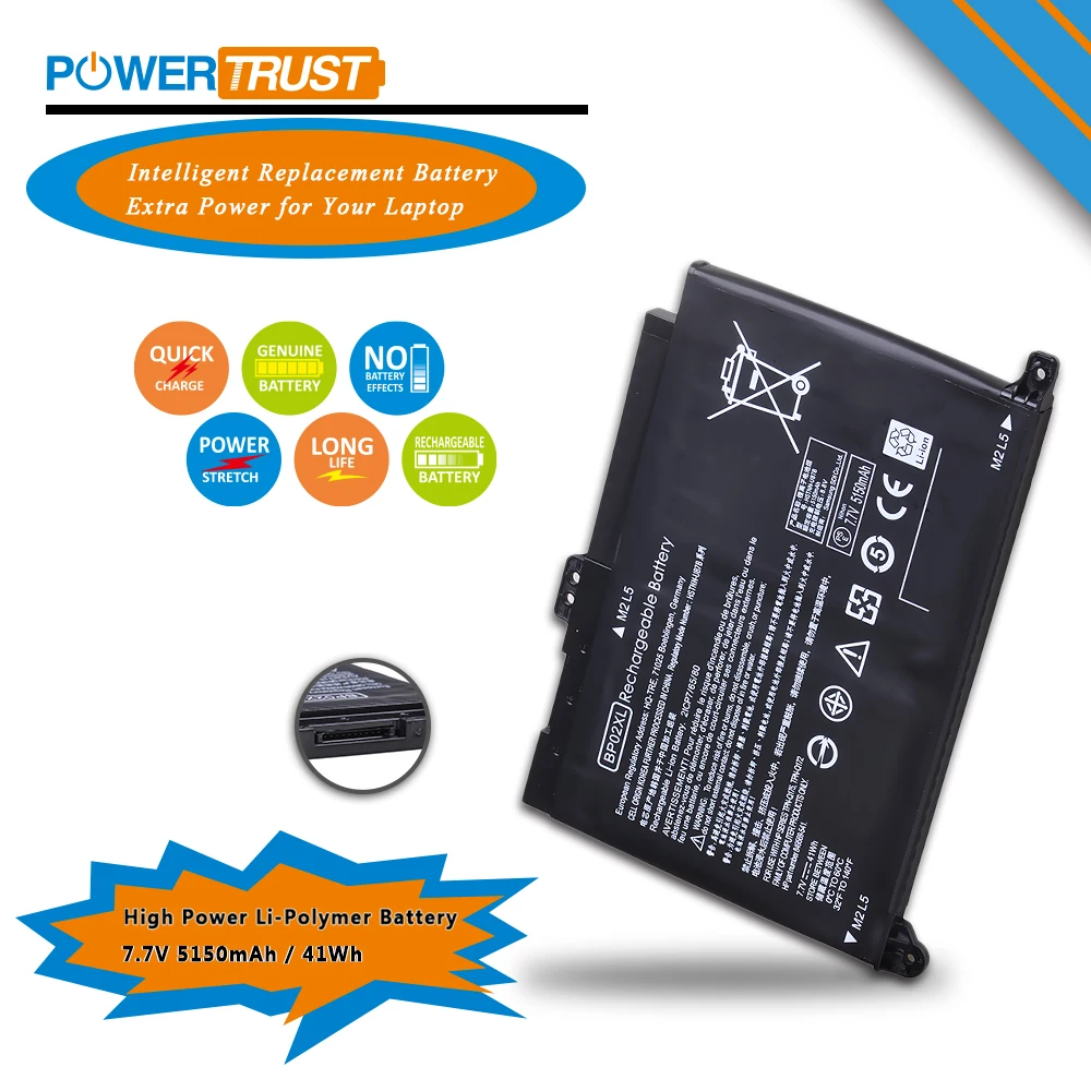 5150Mah Batteria Del Computer Portatile Bp02Xl Per Hp Pavilion Pc 15 15-Au 849909-850 (F9-21) 849569-421 Hstnn-Lb7H Bp02041Xl