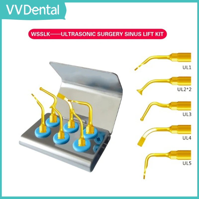 Vv Dental Ultrasonic Scaler Surgical Sinus Lift Tips Kit Compatibile Con Mectron /Nsk Manipolo Ul1/Ul2/Ul3/Ul4/Ul5