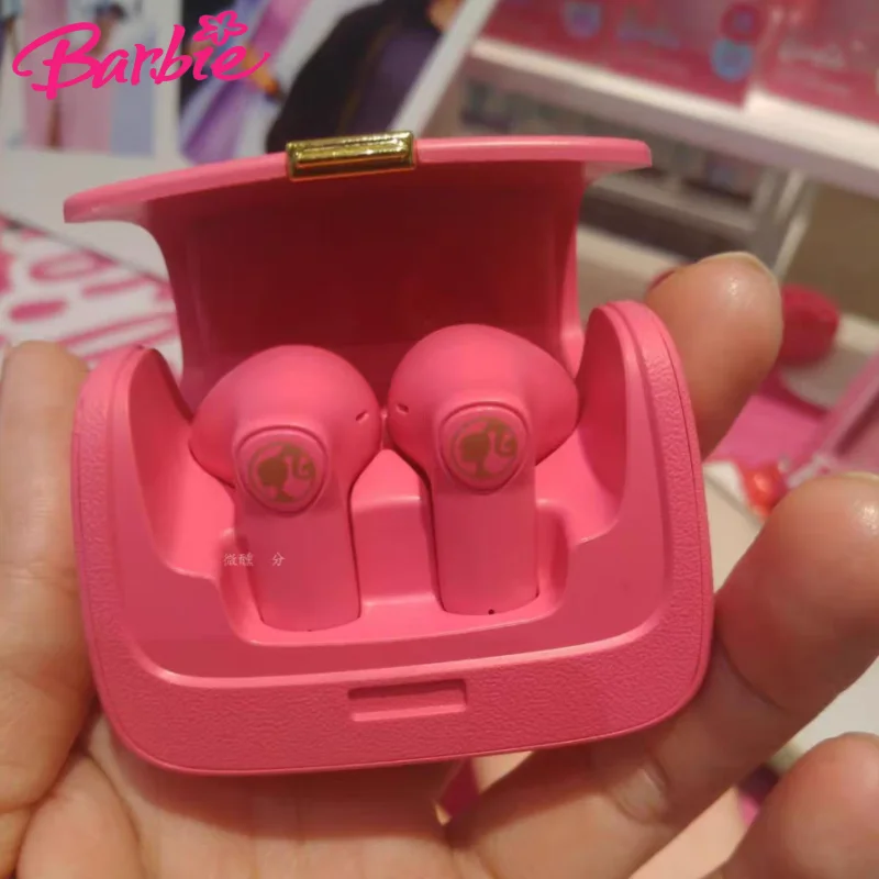 Kawaii Miniso Barbie Bluetooth Headset Anime Cartoon Pink Headphone Custodia Protettiva Super Battery Life Regalo Durevole Di Lunga Durata