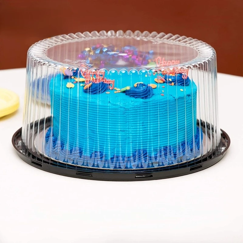 10 Pz 6/8 Pollici Scatola Per Torta Trasparente Riutilizzabile Bakery Forma Rotonda Scatole Per Dolci In Plastica Scatole Per Imballaggio Mousse Di Fo