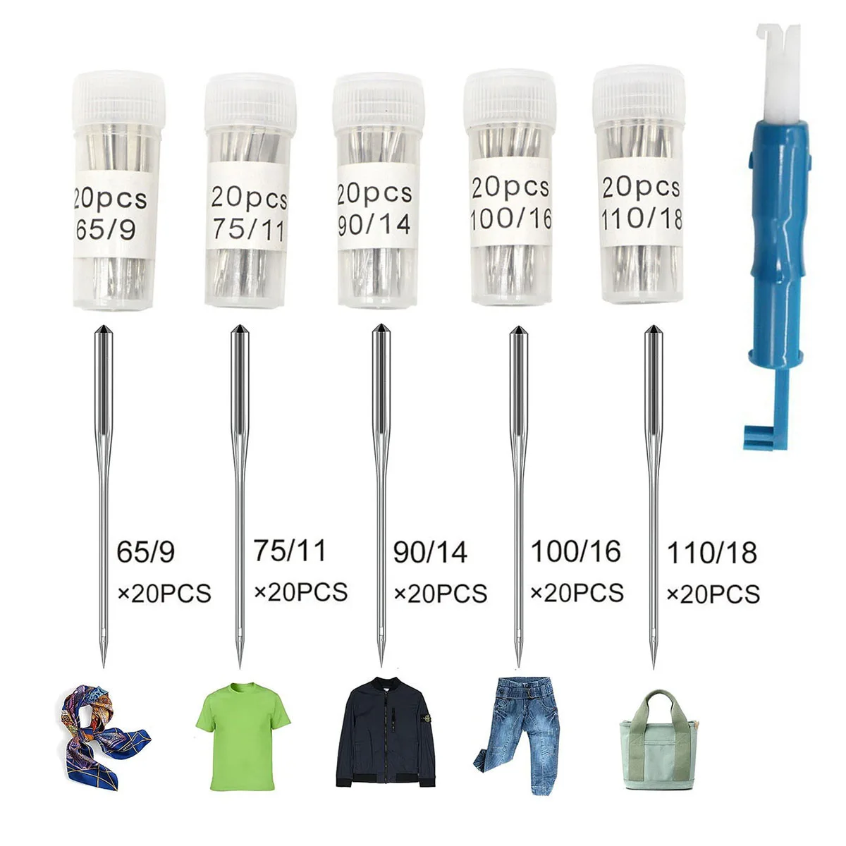 Ago Universale Per Macchina Da Cucire In Acciaio Inossidabile Da 100 Pezzi Per Singer, Brother, Janome, Varmax, Aghi Da Cucito Con Dimensioni 65/9 75/