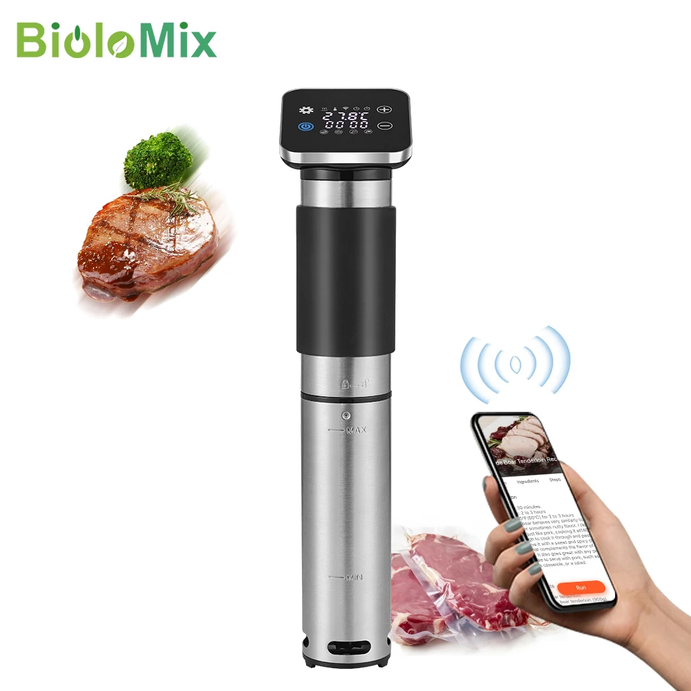 Biolomix 5Th Generation Ipx7 Waterproof Sous Vide Cooker Stainless Steel Wifi Smart App Control Thermal Immersion Circulator