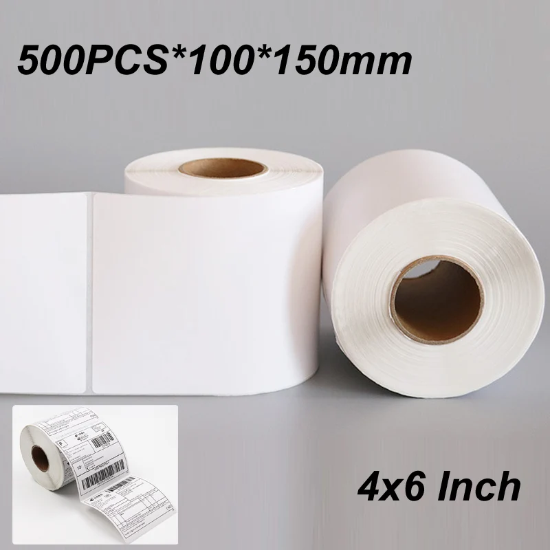 500 Pz 100*150Mm Etichette Di Spedizione Termica 4X6 Pollici Per Dhl Ups Fedex Adesivi Autoadesivi Stack Roll Papers Per Etichetta Termica