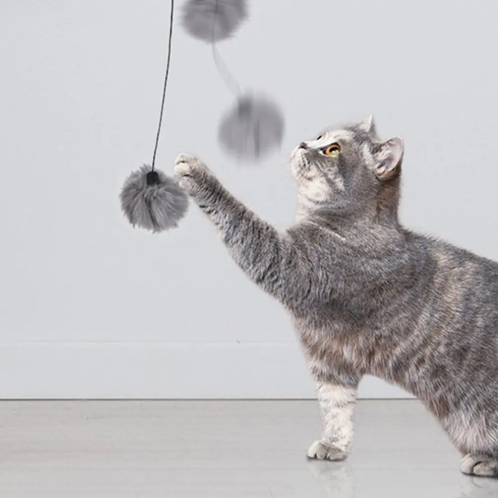 Giocattolo Automatico Del Gatto Di Movimento Giocattolo Interattivo Del Teaser Del Gatto Yo-Yo Palla Di Sollevamento Installazione Facile Pelo Di Coni