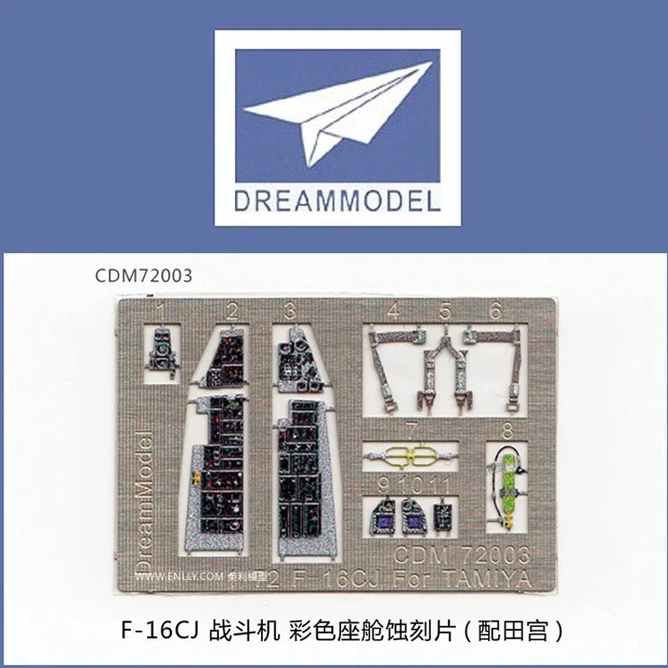 Dream Model Cdm72003 1/72 1/72 F-16Cj Colorful Cockpit Photo Inciso Parts Detail Up Parts Per Tamiya