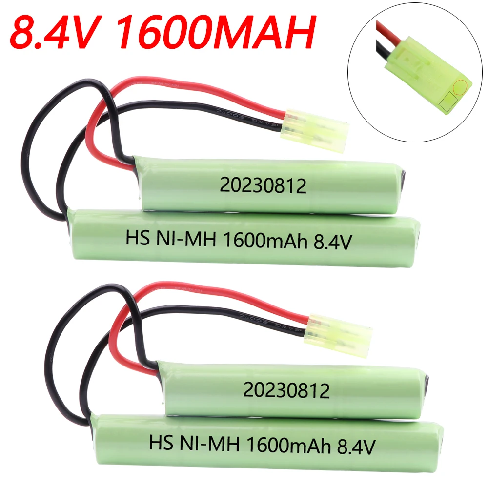 8.4V 1600Mah Sostituire Il Pacco Batteria Nimh Per H Vfc Hk416 Cqb Parti Del Fucile 8.4V Batteria Ni-Mh Con Mini Connettore Tamiya Pistola Softair