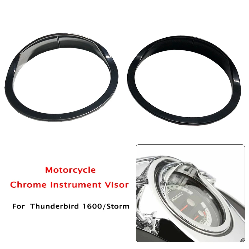 Adatto Per Thunderbird 1600 / Thunderbird Storm Nero Cromo Strumento Cappello Visiera Parasole Copertura Misuratore Accessori Moto