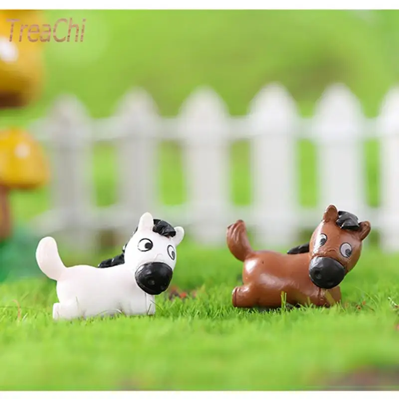 Mini Micro Paesaggio Pony Baubles Repose Pony Marrone Bianco Pony Palline Fai Da Te