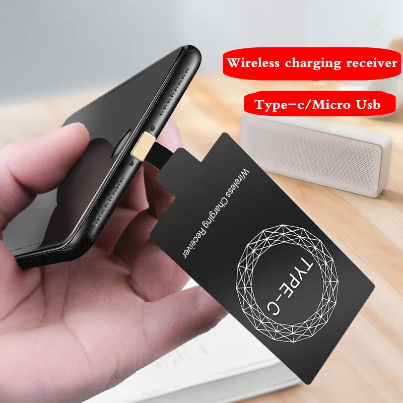 Qi Wireless Charger Ricevitore Di Tipo C Microusb Veloce Adattatore Di Ricarica Wireless Per Iphone5-7 Android Phone Wireless Charge