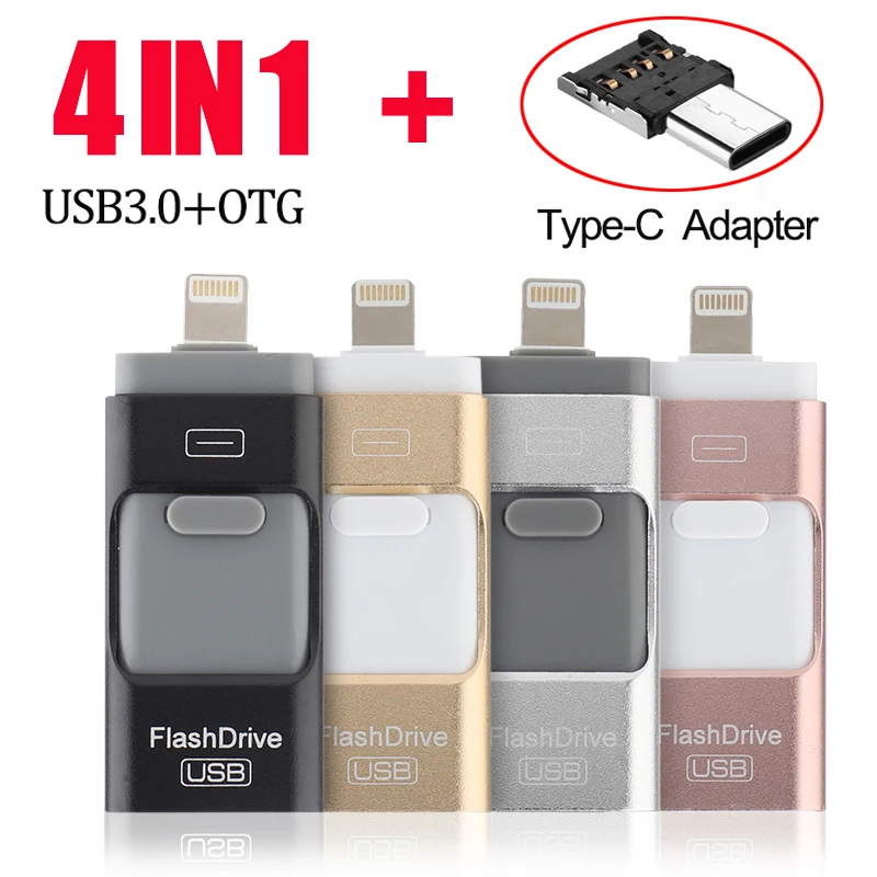 • Unità Flash Usb Per Iphone5S/6S/6Plus/7S/7Plus/8X/Ipad/Android Type-C Pendrive Memory Card Stick Reader 3.0