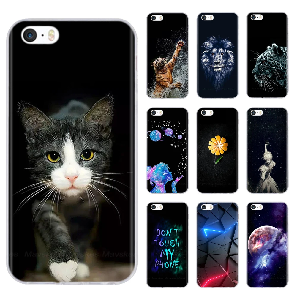 Custodia In Silicone Per Iphone Se Custodia Morbida Tpu Custodia Antiurto Per Iphone 5S Custodie Per Iphone 5 Iphone5 5S Paraurti Fundas