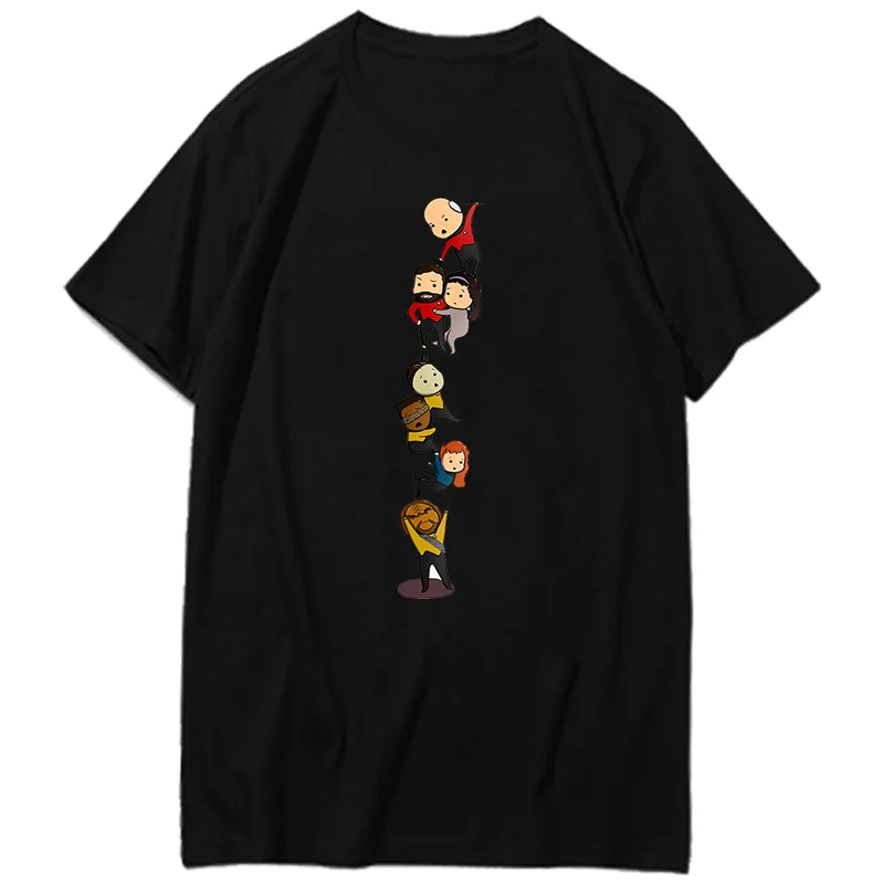 Star Trek Discovery Tng Crew Fashion Maglietta Oversize Magliette Grafiche T-Shirt Unisex In Bianco E Nero Harajuku Abbigliamento Uomo