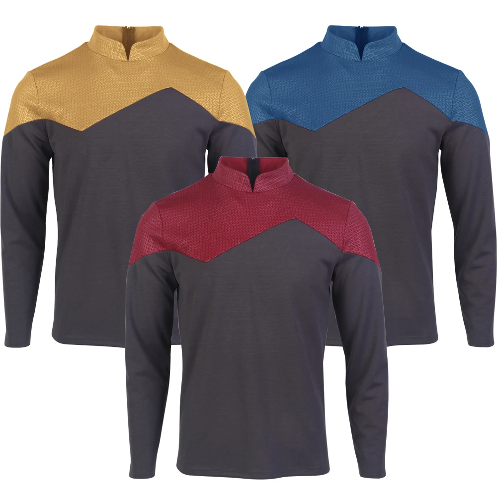 Star Picard 2 Trek Command Red Uniform Cosplay Star Fleet Gold Blue Shirt Costume Halloween St Accessori