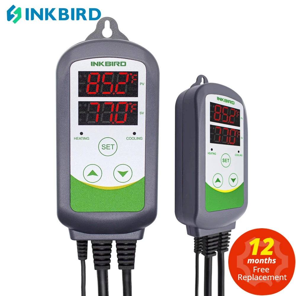 Inkbird Itc-308 Regolatore Di Temperatura Digitale Uscita Termostato Calore E Freddo, Carboy, Fermentatore, Temperatura Terrario Serra.