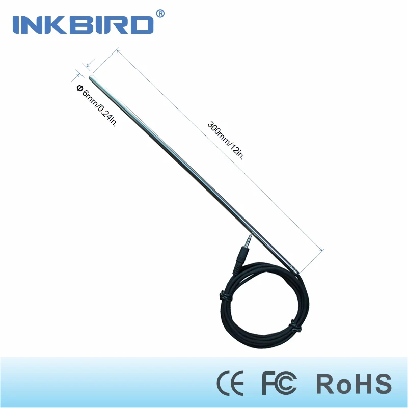 Inkbird 12 "Ntc Sonda In Acciaio Sensore Di Termocoppia, Femmina A Maschio Adattatore Per Itc-306T, Itc-308, Itc-1000, Itc-310T Termostato