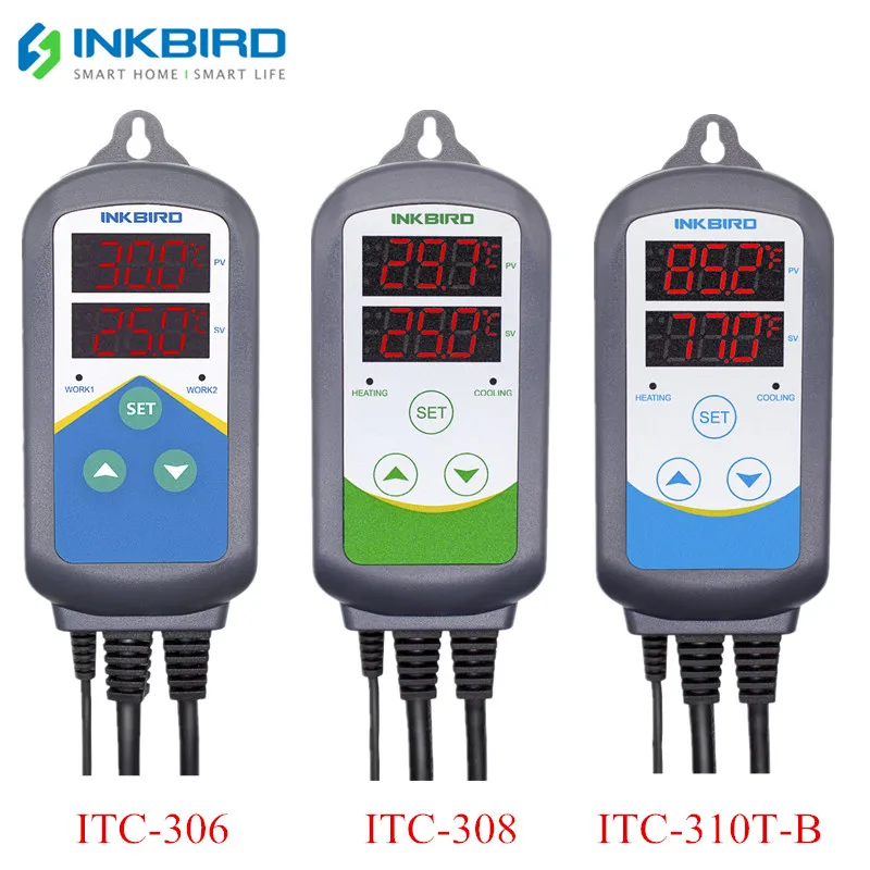 Inkbird Riscaldamento Raffreddamento Regolatore Di Temperatura Precablato 3 Tipi Regolatore Di Temperatura Ue Di Itc-306 , Itc-308 , Itc-310T-B