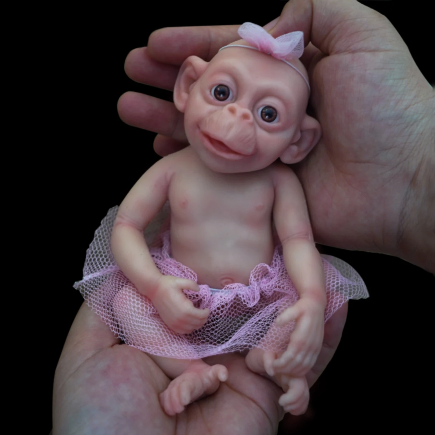 7 "Micro Preemie Full Body Silicone Scimmia Baby Doll" Lux "Realistica Mini Bambola Rinata Surprice Bambini Anti-Stress
