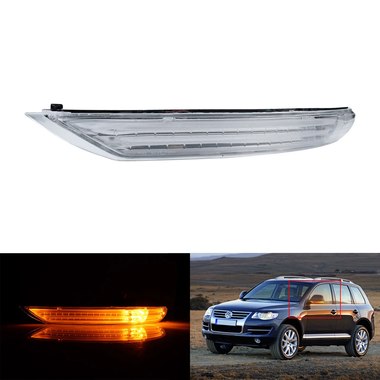 Indicatore Specchio Retrovisore Sinistro Indicatore Di Direzione Per Vw Touareg 7L 2007-2010