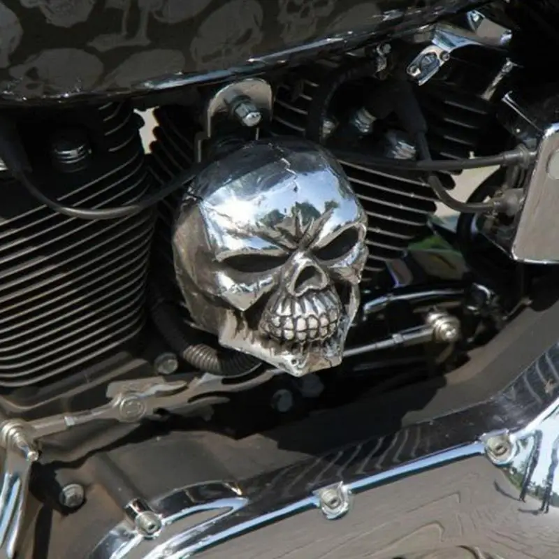 Moto Accent Skull Horn Cover Softails Dena Case Per Harleys Sportser Street Resin Horn Sample Cowbell Per La Decorazione Di Moto