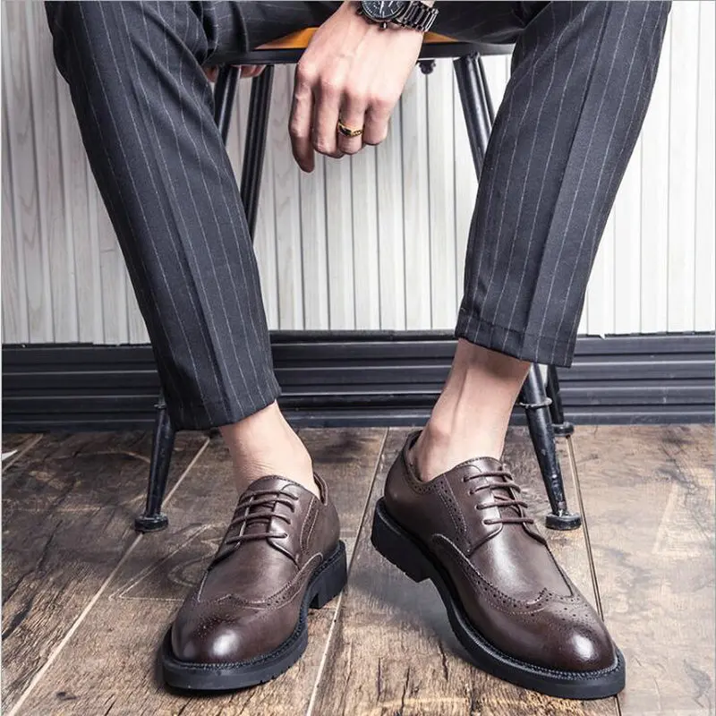 Nuovi Uomini Di Arrivo Scarpe Formali Ufficio Affari Scarpe Da Sposa Scarpe Oxford Bullock Design Scarpe In Pelle Fatte A Mano Di Grandi Dimensioni