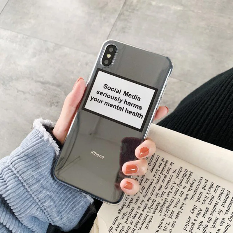 I Social Media Danneggiano Fortemente La Tua Salute Mentale Custodie Morbide In Tpu Per Iphone 14 13 12 11 Pro 7 8 Plus Xs Max Xr Cover Posteriore