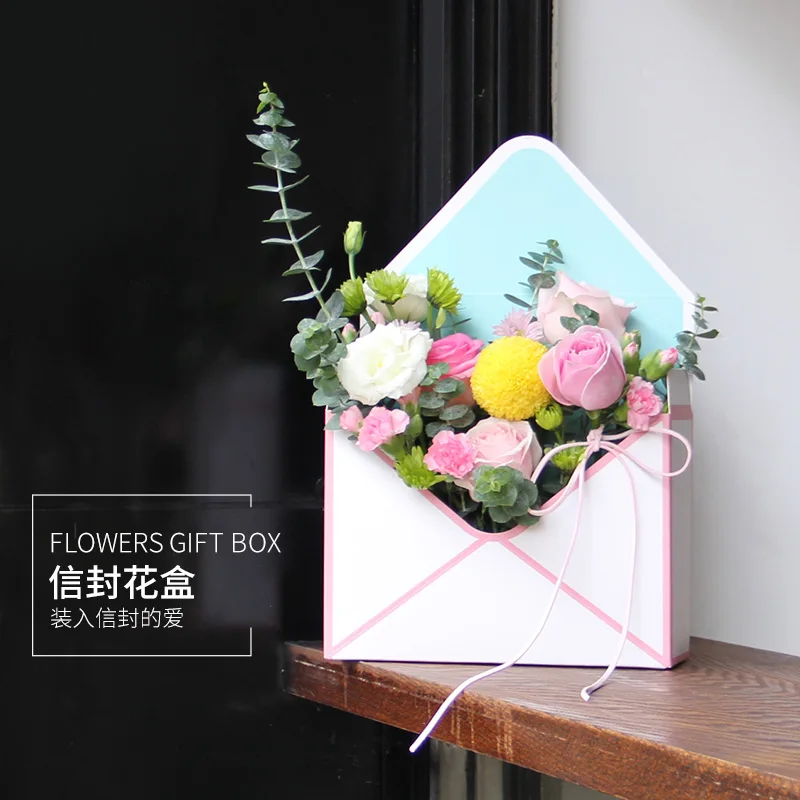 5 Pezzi Elegante Confezione Di Fiori Freschi Confezione Regalo Rosa Busta Tenuta A Mano Scatola Di Fiori Scatola Pieghevole Negozio Di Fiori Sacchetto