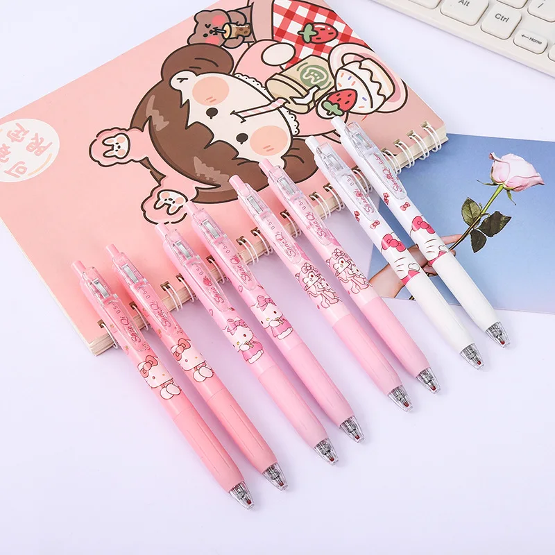 Pink Carton Press Neutral Gel Pen Student Cute Cartoon Signature Pen Office School Stationerysupplies