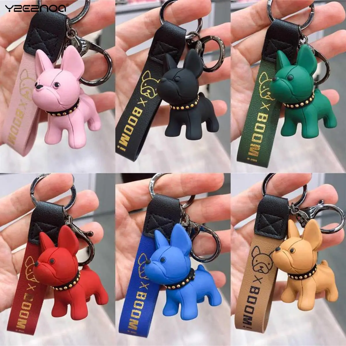 Creative Law Fighting Dog Cartoon Portachiavi Cute Pit Bull Shiba Inu Doll Portachiavi Coppia Bag Car Pendant