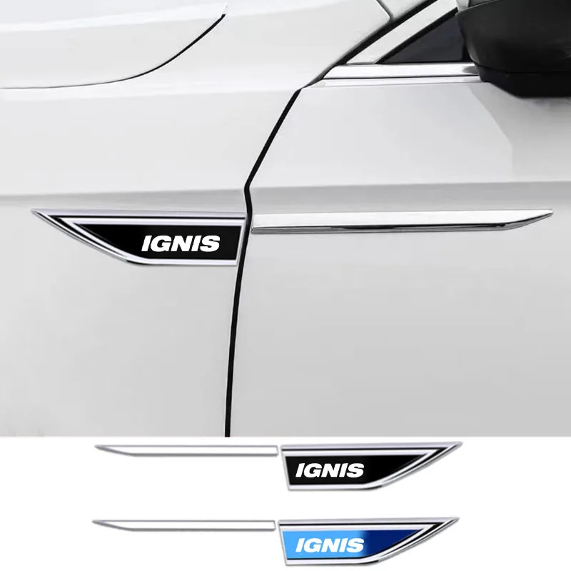 2Pcs Car Door Fender Side Blade Badge Car Body Protettivo Car Metal Sticker Per Suzuki Ignis Accessori Auto