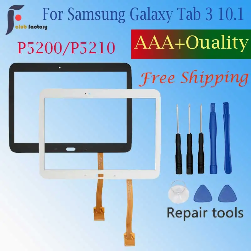 Per Samsung Galaxy Tab 3 10.1 "Gt-P5200 Gt-P5210 P5200 P5210 Aaa + Sostituzione Del Sensore Del Pannello Del Digitalizzatore Touch Screen