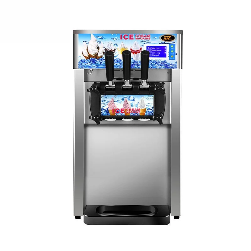 Table Silver Three Flavors Soft Ice Cream Maker Machine Commercial 220V Small Ice Fruit Cream Machine Small Noise