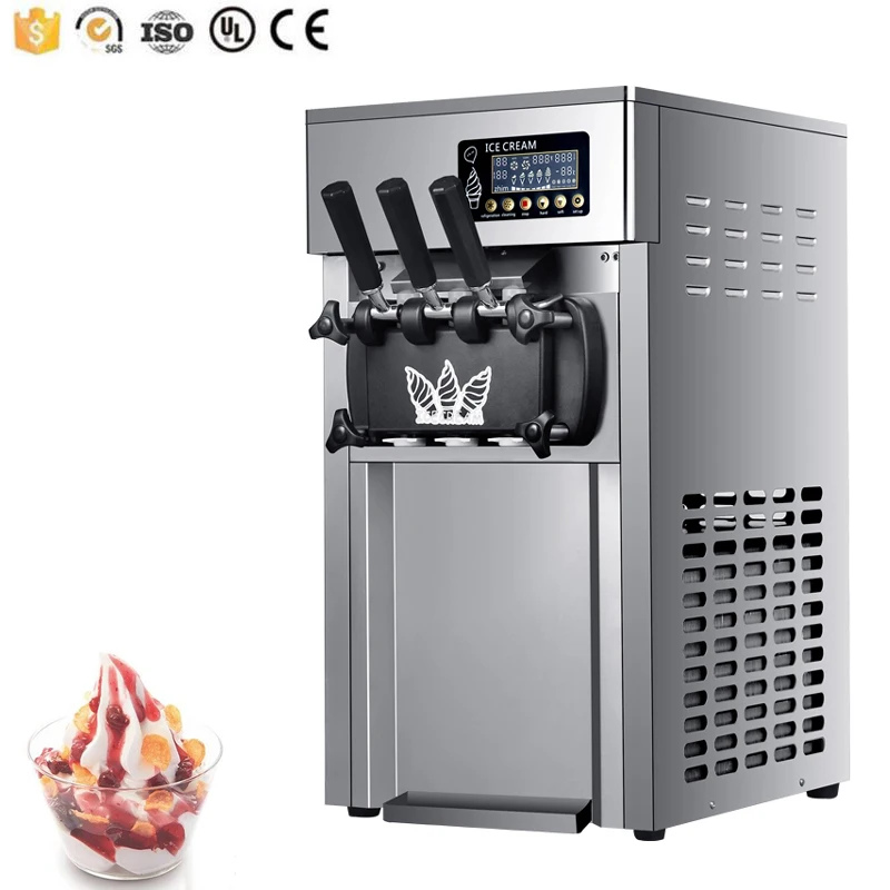 Coffee Shop Dessert Shop Soft Ice Cream Machine Commercial Desktop 220V 110V Sweet Cone Ice Cream Maker Equipment 1200W