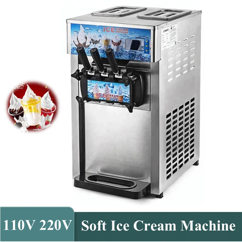 3 Gusti Soft Serve Ice Cream Machine Commercial Electric Ice Cream Makers Desktop Sundae Making Machine