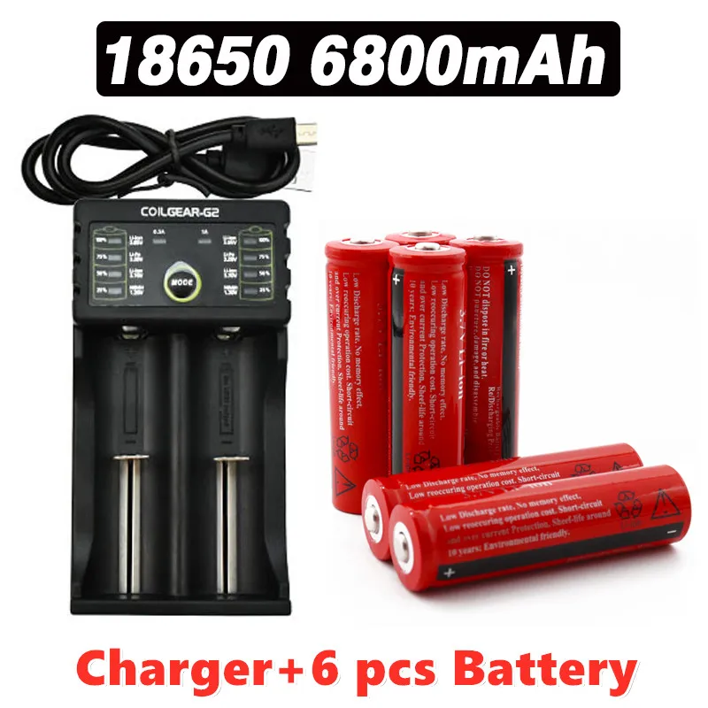 3,7 V Muslimion Liion Batterie Fuir Led Taschenlampe Batery Litio + Ladegerasse