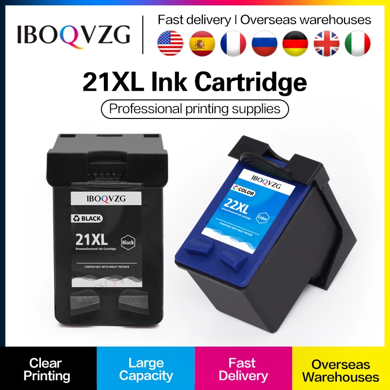 • Cartuccia Per Hp 21 22 Per Hp21 Hp22 Cartucce D'Inchiostro Per Hp Deskjet F2180 F2200 F2280 F4180 F300 F380 380 D2300 Stampanti