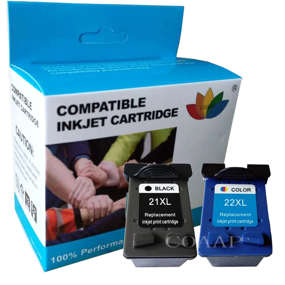 2Pk Riempito Cartuccia Di Inchiostro Per Hp 21 22 Officejet J3650 J3680 5610 5610 Il 5610Xi Stampante Psc 1408 1410 1410 1415 In 1410Xi