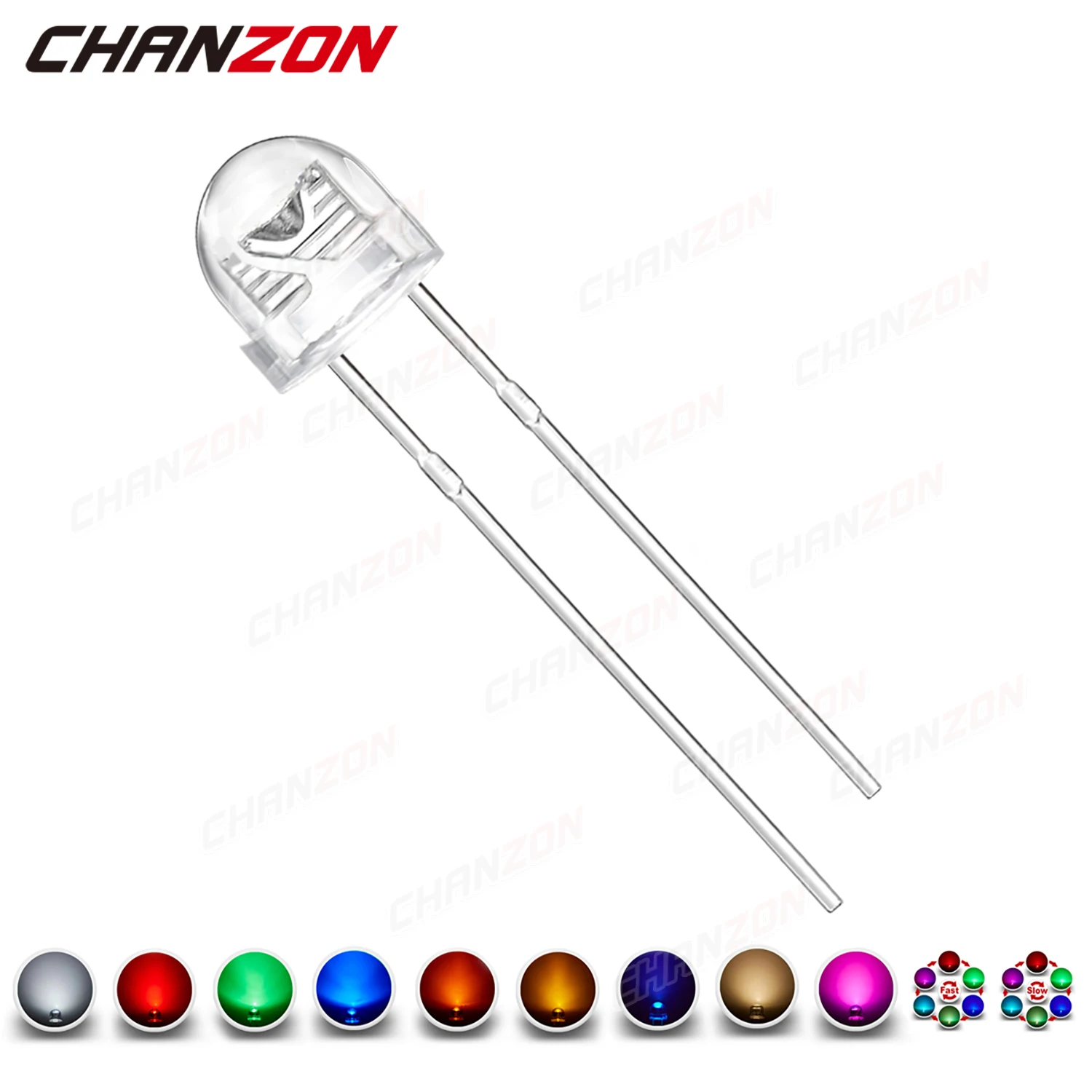 100Pcs 5Mm Led Diode Cappello Di Paglia Bianco Caldo Rosso Verde Blu Uv Giallo Arancione Rosa Rgb Veloce Lento Lampeggiante Flash Emissione Lampadina