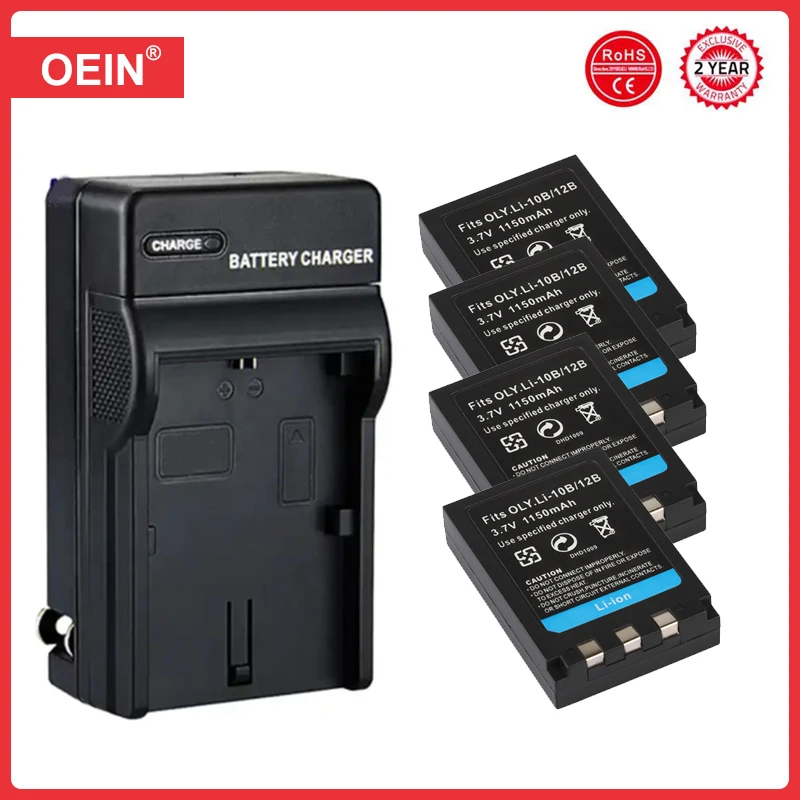 4 Pz Li-10B Li-12B Batteria Per Olympus Li 10B Li12B C-50 C-60 C-70 C-470 C-760 C-765 C-770 X-1 X-2 X-3 X-500 Fe-200 Ir-500