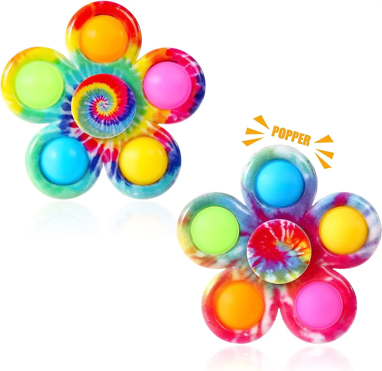 Tie Dye Simple Fidget Spinner Pops Finger Toys Push Bubble Hand Spinner Per Adhd Ansia Antistress Gifs Sensoriali Per Bambini