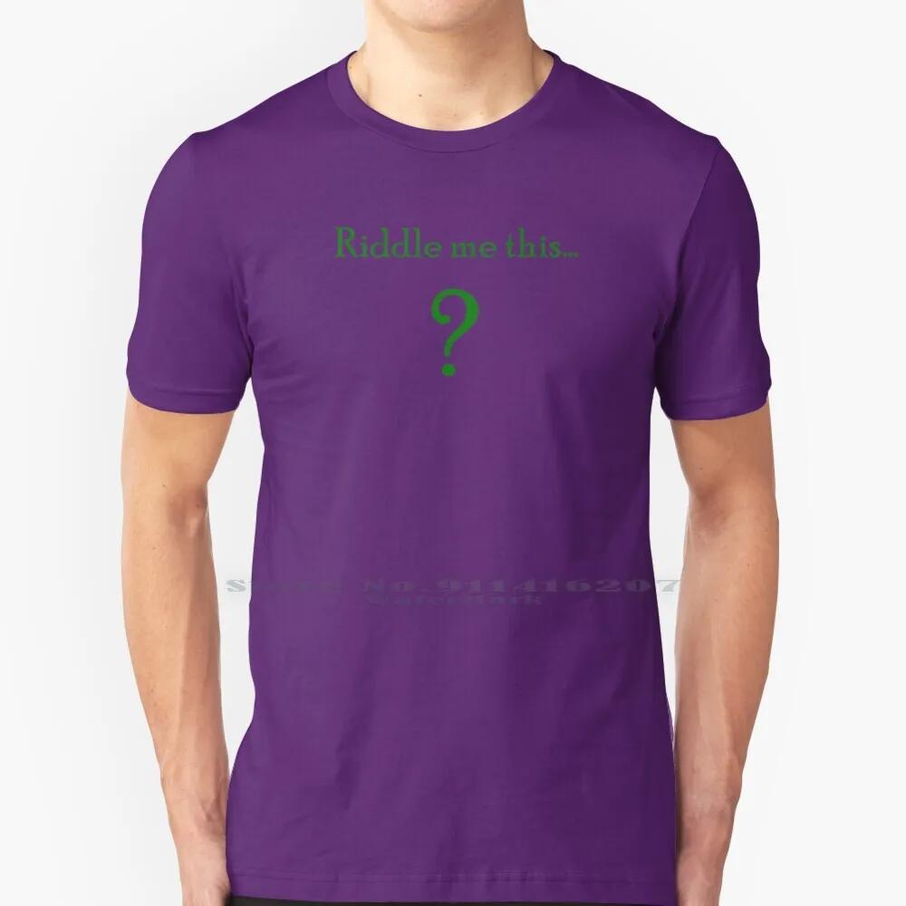 The Riddler T Shirt 100% Puro Cotone Dark Knight Knight Dark Knight Rises Cattivi Joker Riddler The Riddler Film Funny Cool