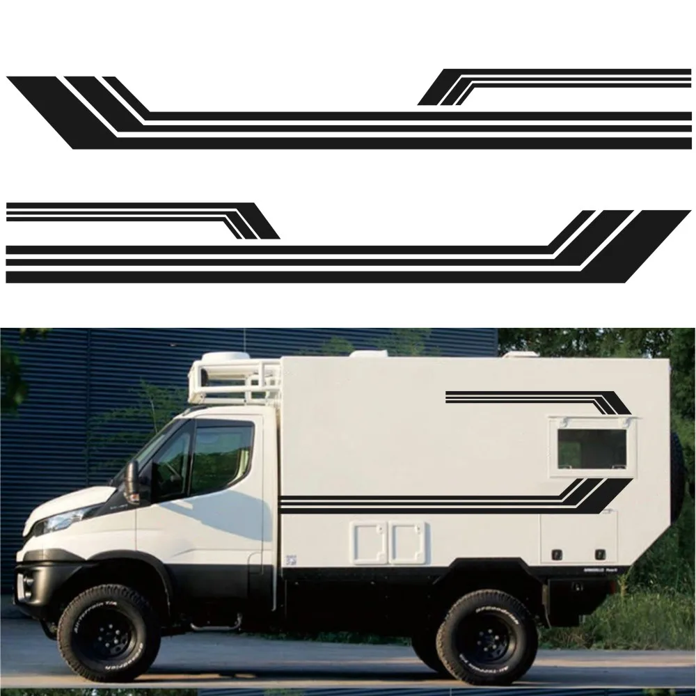 Adesivi Per Auto Strisce Grafiche Per Vw T5 T6 Camper Horsebox Caravan Rv Camper Van Body Line Decor Decalcomanie In Vinile Accessori