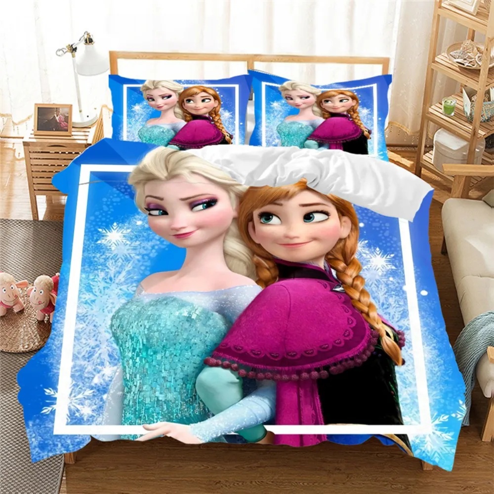 New Anna Elsa 3D Bedding Set Twin Queen King Size Frozen Bedline Children Girl Duvet Cover Home Textiles Comforter