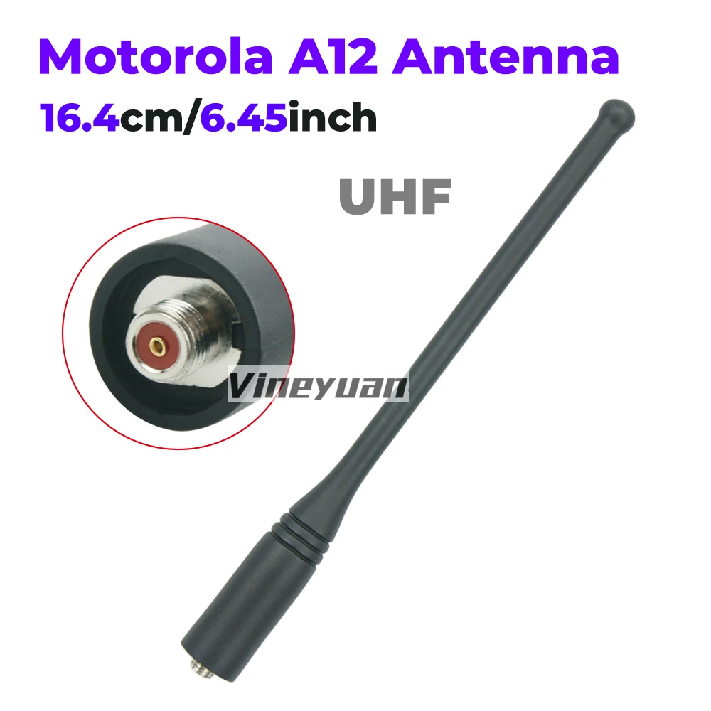 Nuova Antenna Lunga 16.4Cm/6.45 Pollici Uhf 400-470Mhz Per Motorola A10 A10D A12 A12D Rdu4160D Rdu4100 Radio Walkie Talkie
