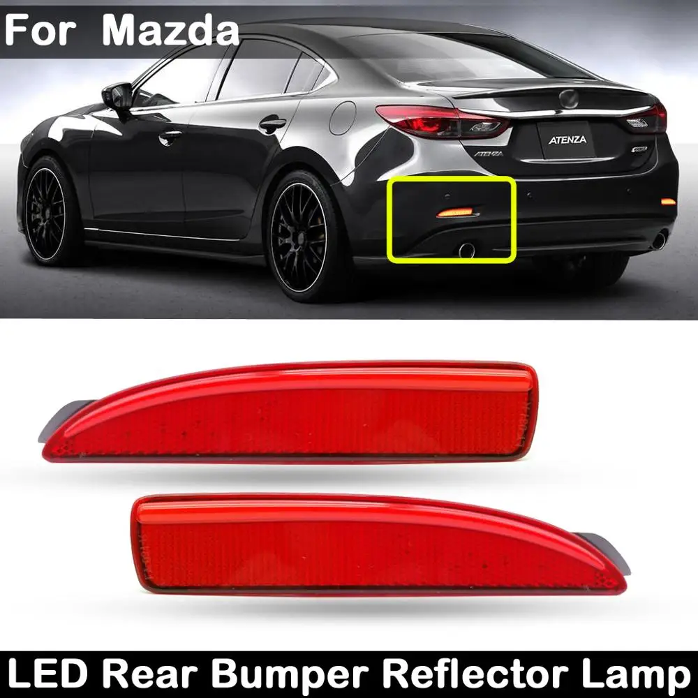 2 Pezzi Per Mazda 6 Atenza Mazda 2 Mazda 3 Mazda 5 Led Paraurti Posteriore Riflettore Lampada Led Luce Stop Freno Luce Guida