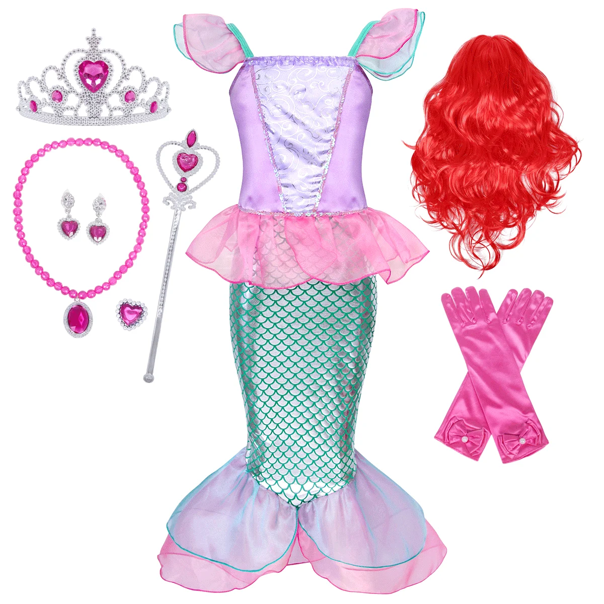 Jurepecia Abito A Sirena Per Ragazze Abiti Da Principessa Bambine Costume Da Sirena Festa Di Compleanno Vestito Con Paillettes A Sirena