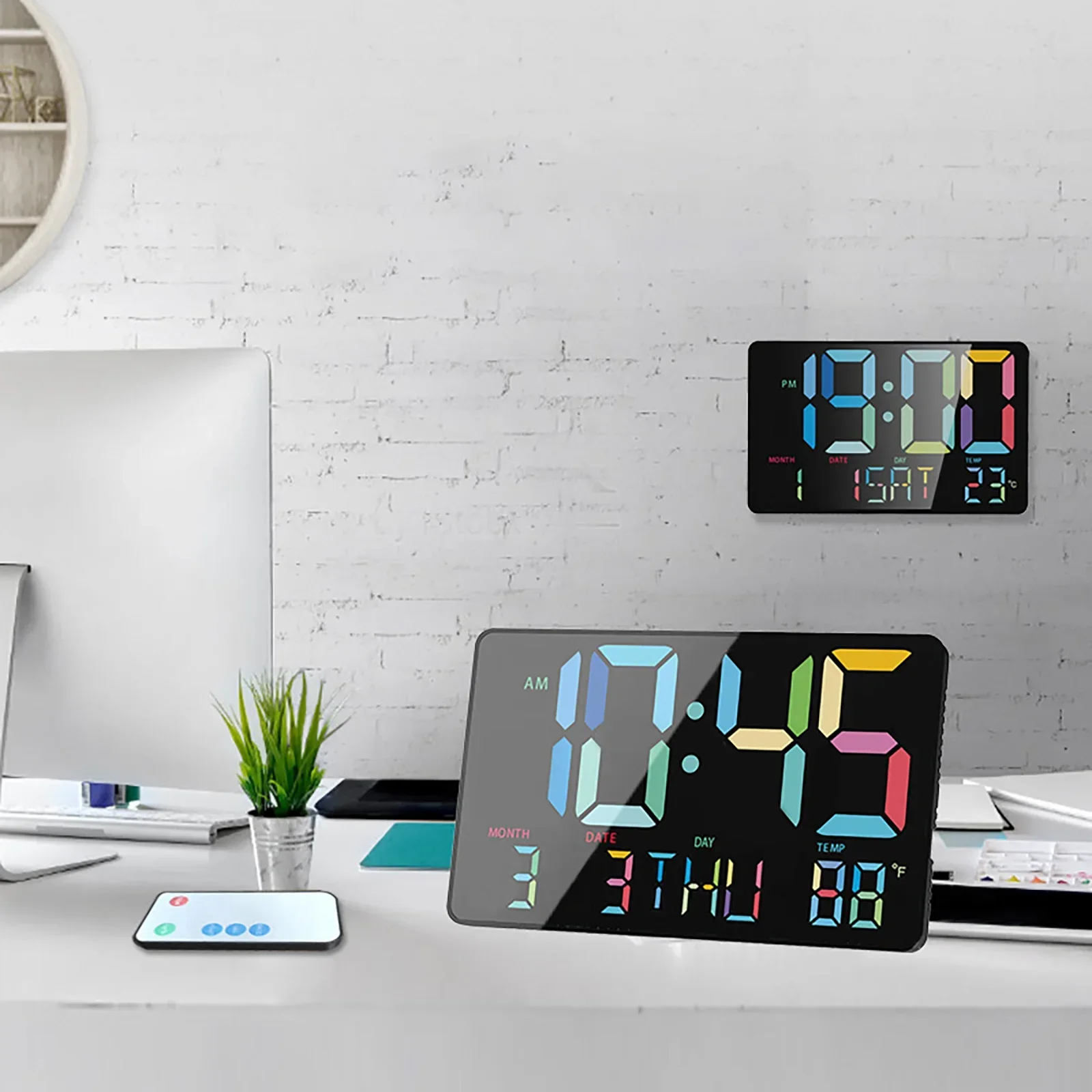 Led Wall Digital Clock Control Temperatura Sensing Temp Data Power Off Memory Day Grande Schermo Sveglia Elettronica Home Decor
