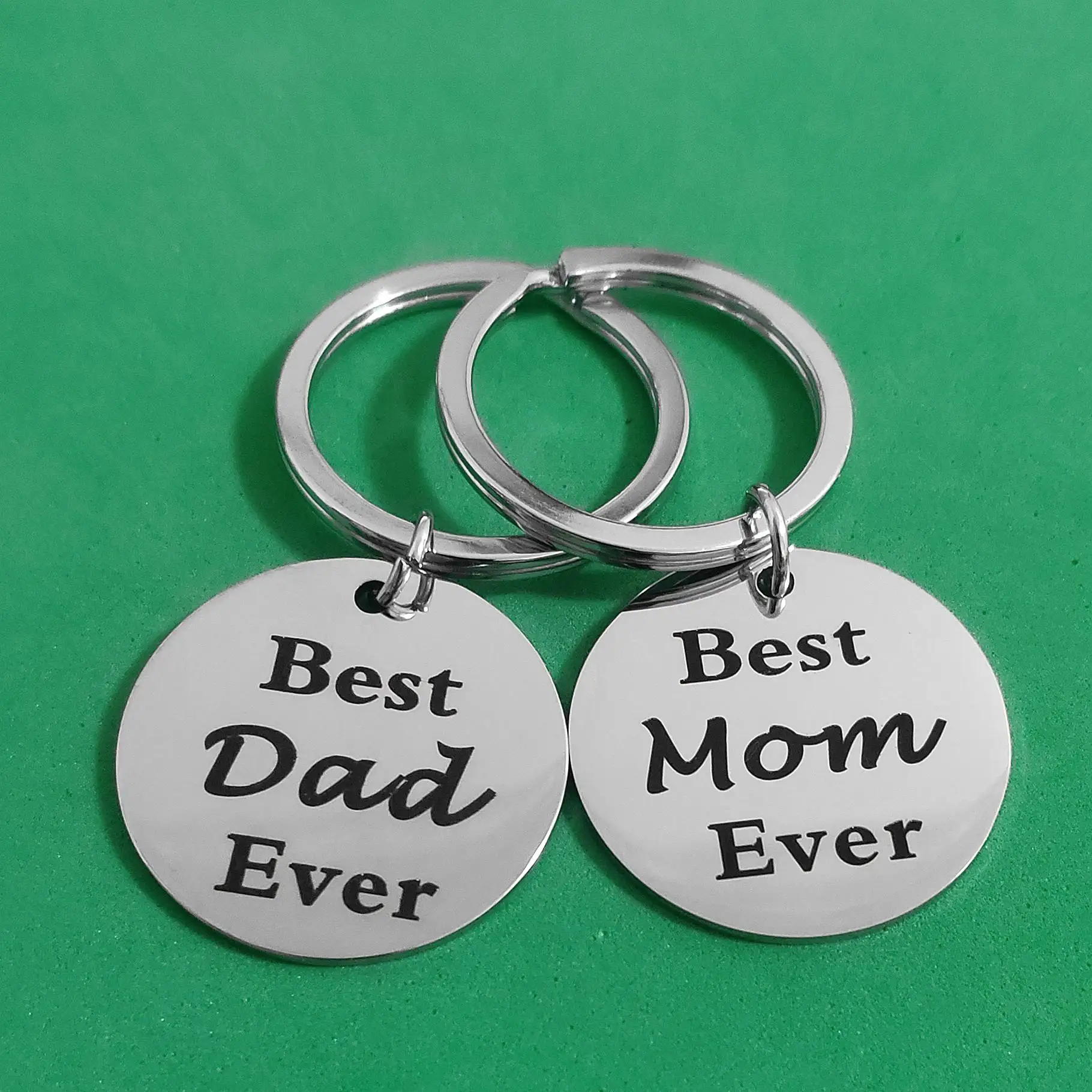 Lanyard For Keys Stainless Steel Keyring Father'S Day Best Dad Mom Ever Ornaments Gifts Birth Date Keychain Car Carabiner Holder