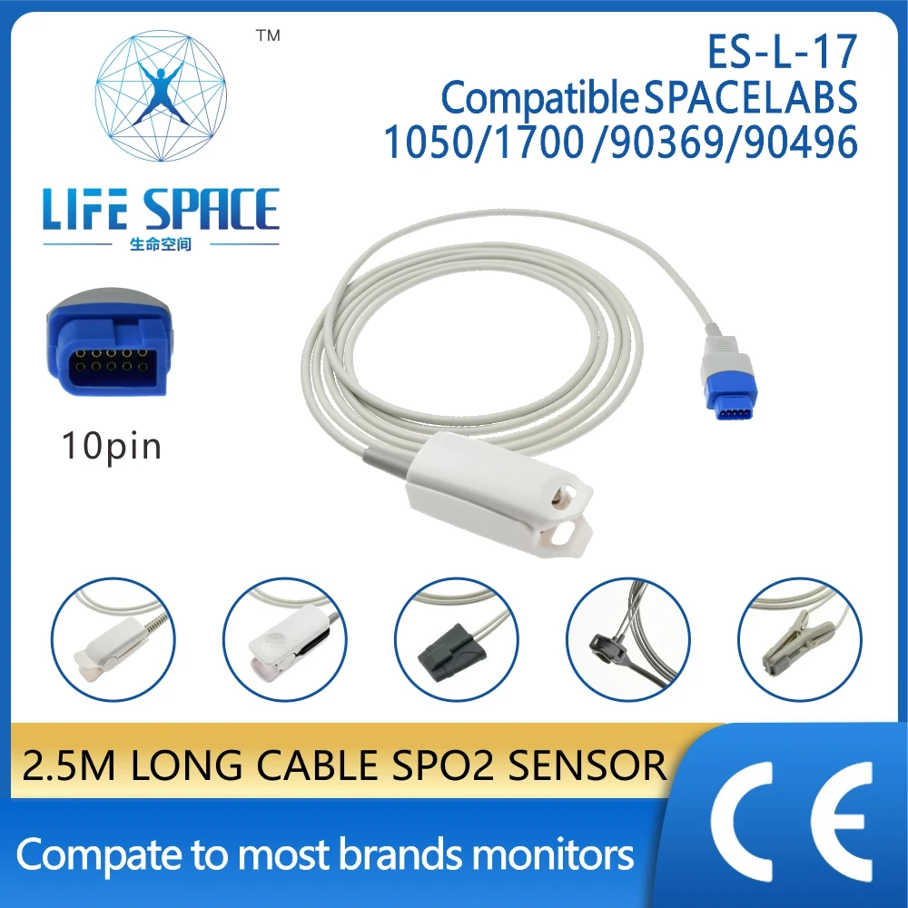 Spacelabs Monitor Multiparametrico Square10Pin Spo2 Bpm Sonda Spo2 Sensore Pulsossimetro Oximetro Tensiometro Digitale Para Dedo