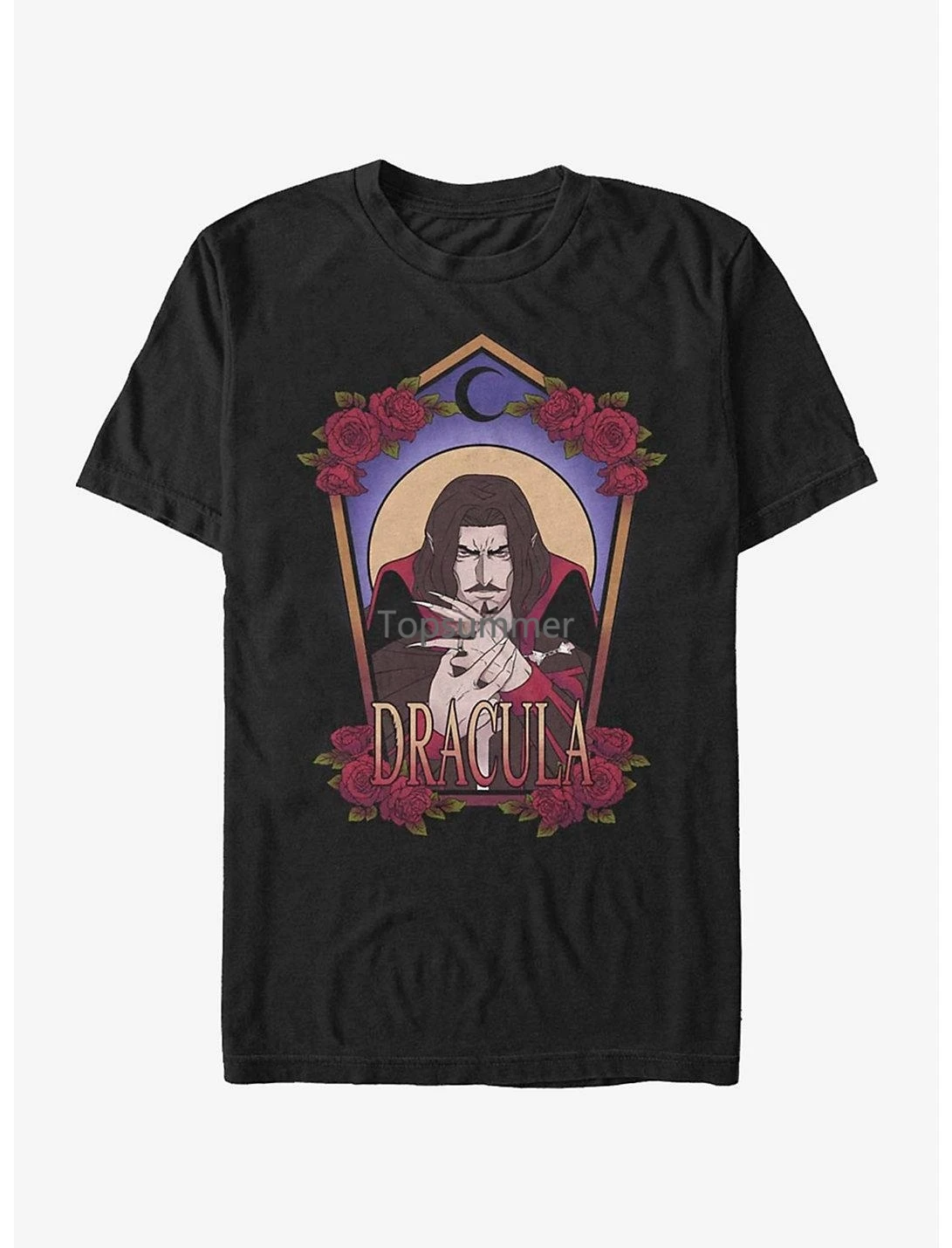 Castlevania Dracula Art Nouveau T-Shirt Black Hi-Res