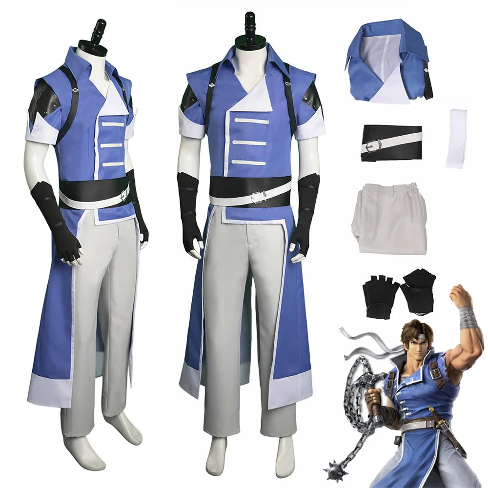 Gioco Castlevania Richter Belmont Cosplay Men Costume Top Pants Set Adult Male Roleplay Outfit Halloween Carnival Party Suit